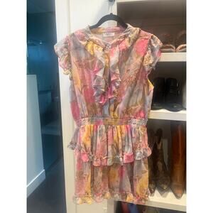 AVARA pink floral flutter dress XXL